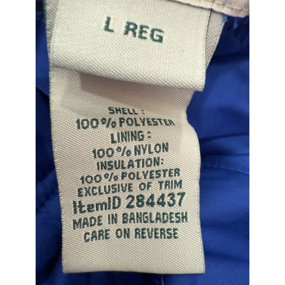 LL BEAN Women's Blue Turquoise LIGHTWEIGHT QUILTED Insulated REVERSIBLE VEST L